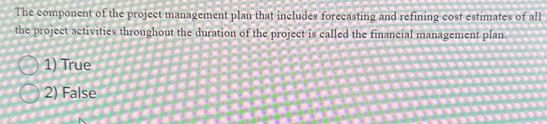Solved The component of the project management plan that | Chegg.com
