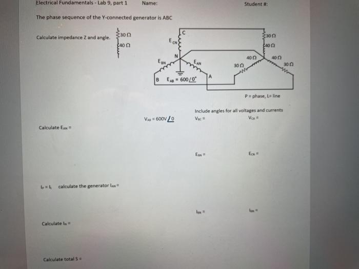 Solved Electrical Fundamentals - Lab 9, part 1 Name: Student | Chegg.com