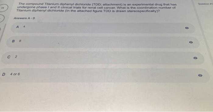 Solved Tho compound Titanium diphenyl dichloride (TDD; | Chegg.com