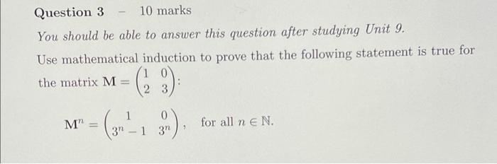 Solved Question 3 10 marks You should be able to answer this | Chegg.com