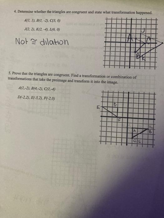 Solved 4. Determine whether the triangles are congruent and | Chegg.com