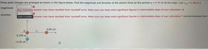 Solved Three point charges are arranged as shown in the | Chegg.com