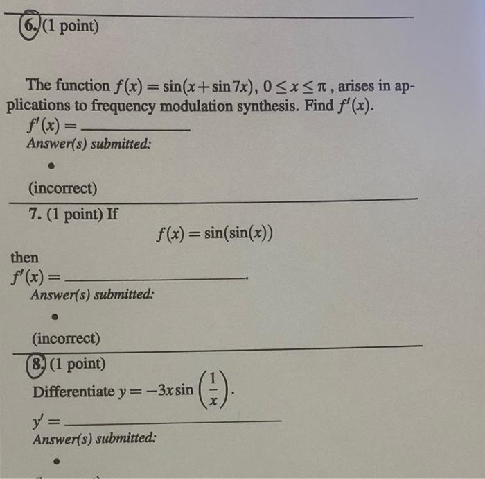 Solved Please, I need help solving question 6&8. please show | Chegg.com