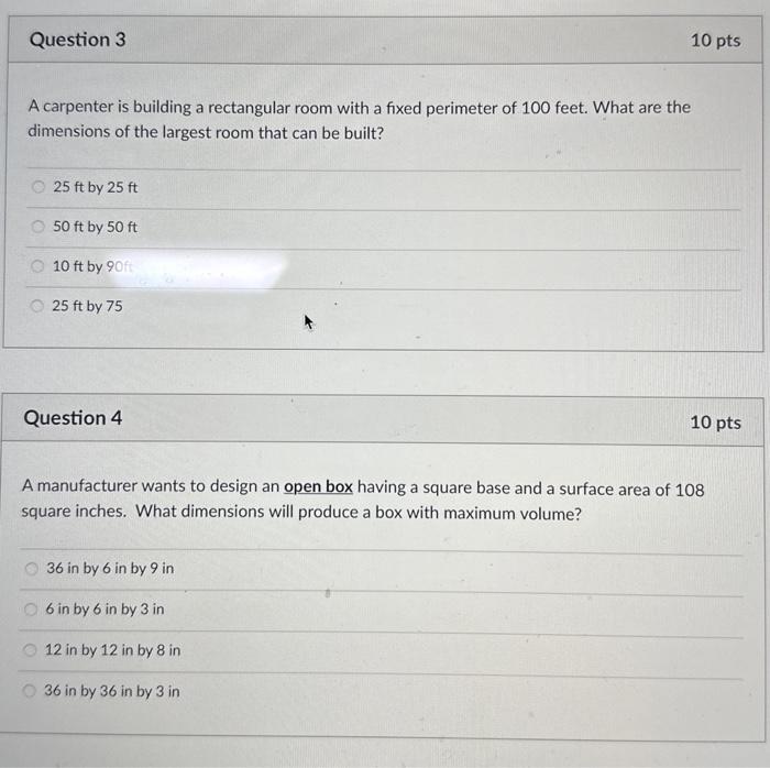 Solved A carpenter is building a rectangular room with a