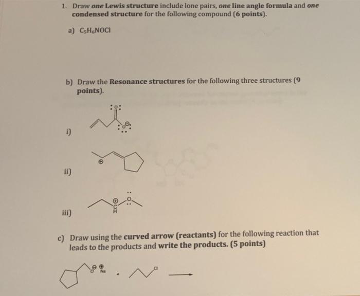 Solved b) Draw the Resonance structures for the following | Chegg.com