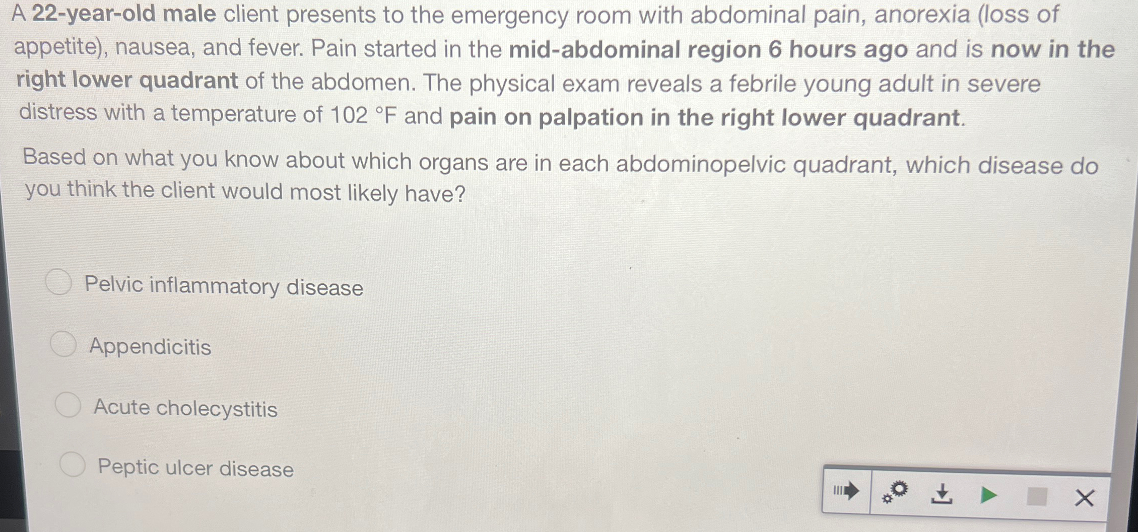 Solved A 22-year-old male client presents to the emergency | Chegg.com