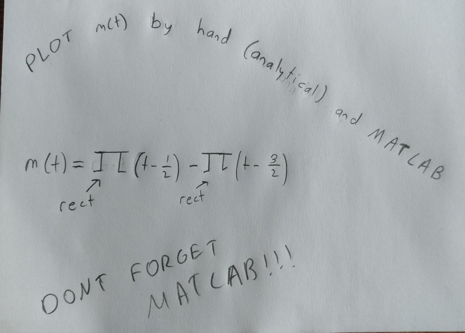 Solved mct) by hand (analytical) and MATLAB PLOT m (t) = II | Chegg.com