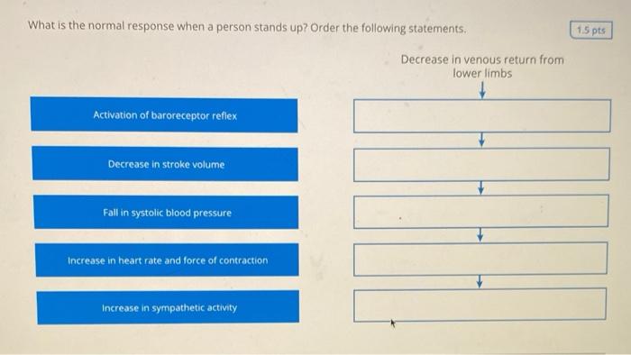 Solved What is the normal response when a person stands up? | Chegg.com
