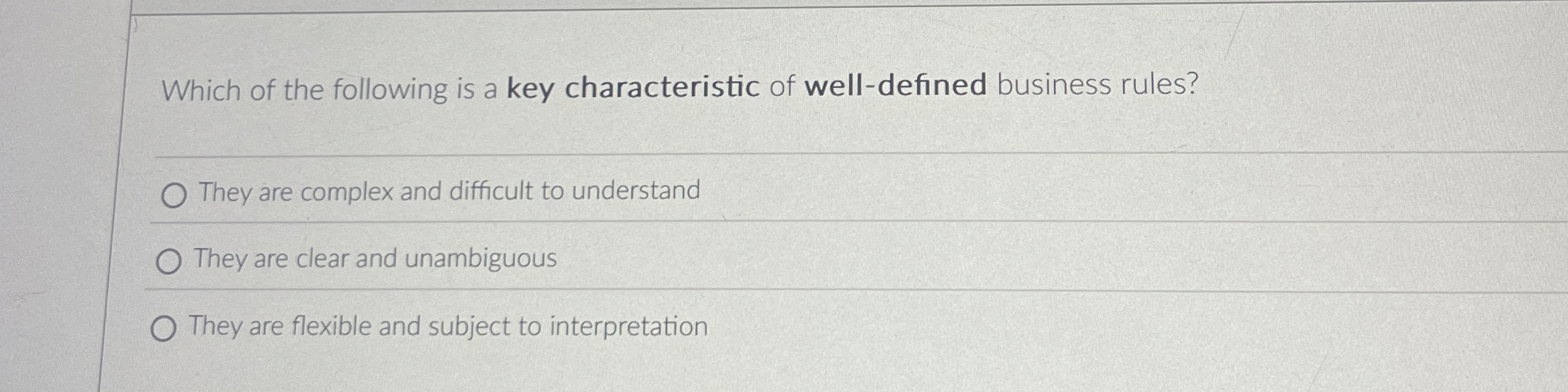 Solved Which of the following is a key characteristic of | Chegg.com