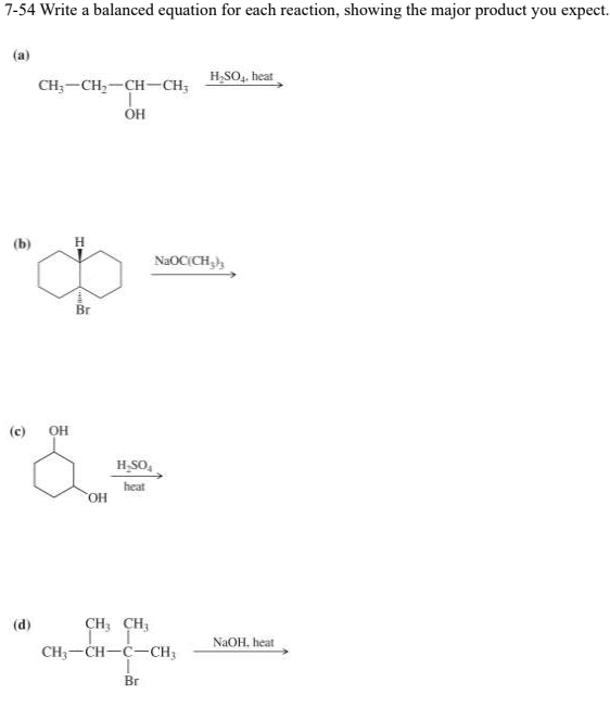 7-54 ﻿write A Balanced Equation For Each Reaction, 