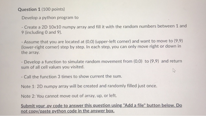 Solved Question 1 (100 points) Develop a python program to - | Chegg.com