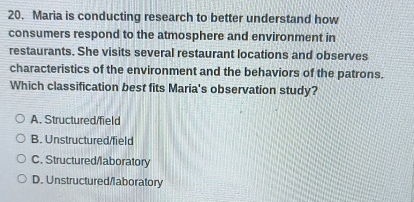 maria is conducting a research project