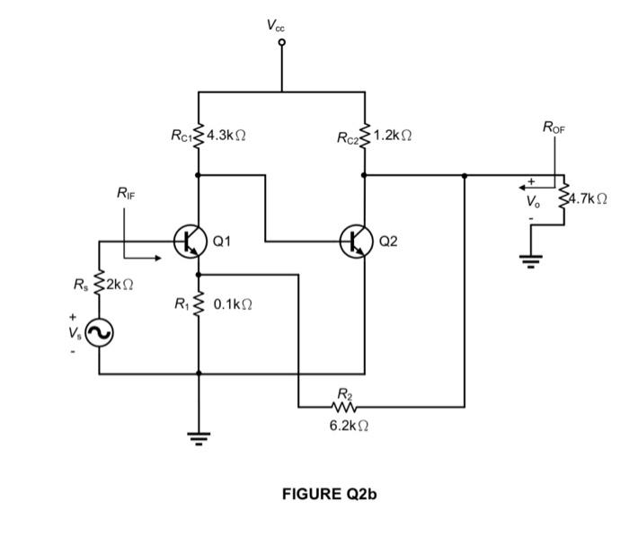 Solved A feedback amplifier where the biasing arrangement | Chegg.com