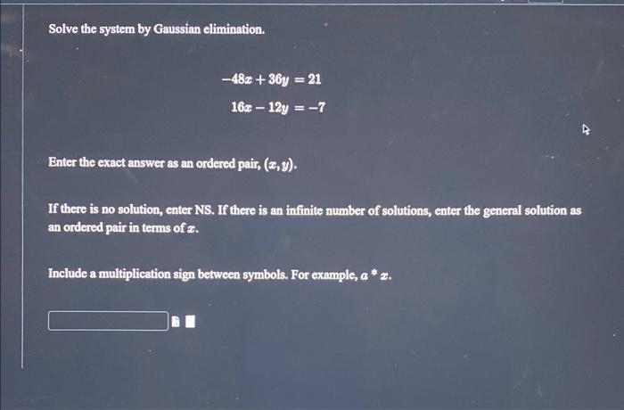 Solved Solve The System By Gaussian Elimination. | Chegg.com