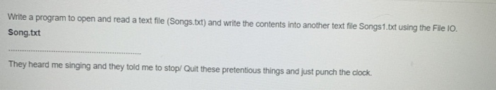 Solved Write a program to open and read a text file | Chegg.com