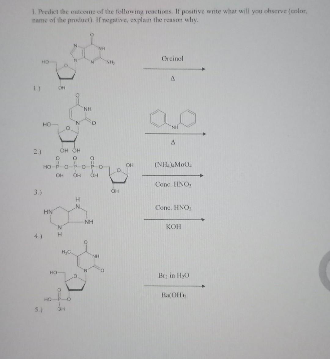 26. Predict the outcome of the following reactions. If  Chegg.com