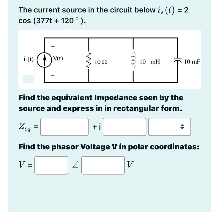 Solved The current source in the circuit below | Chegg.com