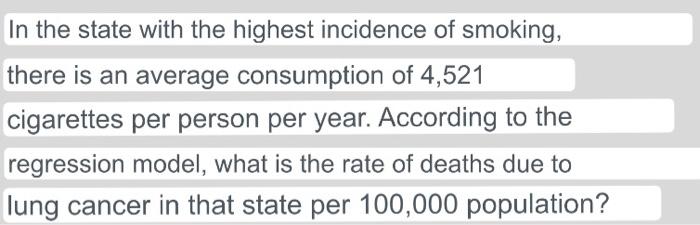 In the state with the highest incidence of smoking, there is an average consumption of 4,521 cigarettes per person per year.