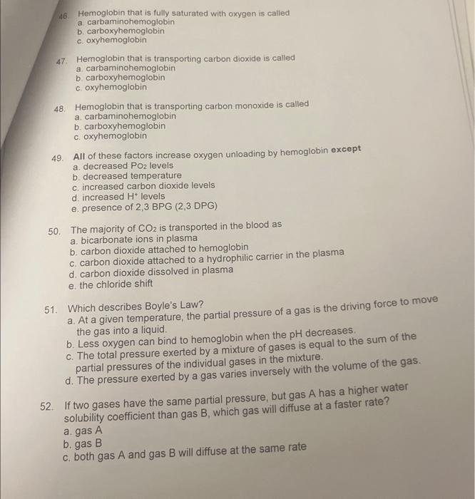 Solved 32. What is the average partial pressure of oxygen in | Chegg.com
