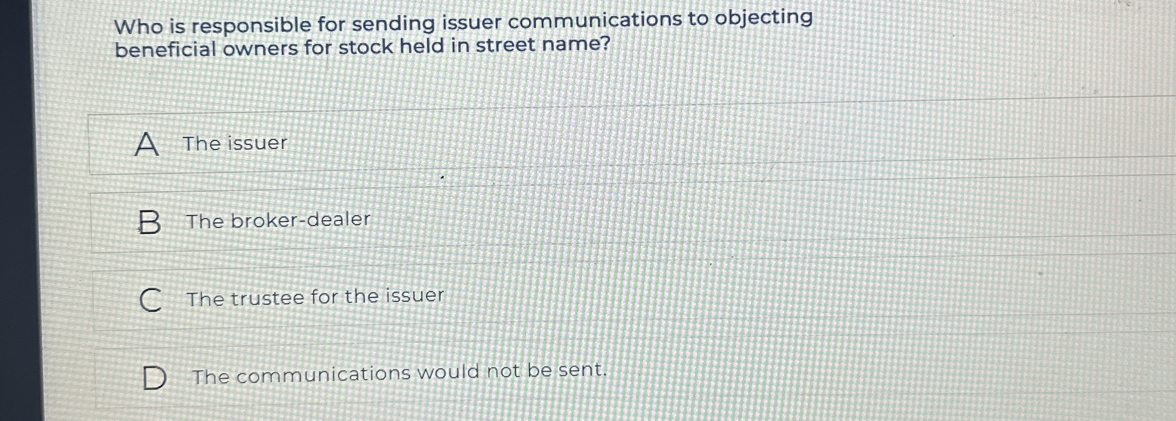 Solved Who is responsible for sending issuer communications