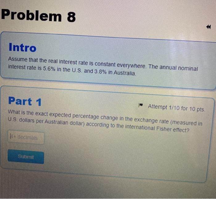 Solved Problem 8 Intro Assume That The Real Interest Rate Is | Chegg.com