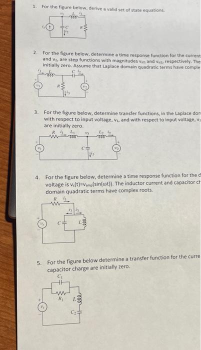 Solved 1. For the figure below, derive a valid set of state | Chegg.com