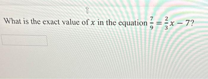 Solved What is the exact value of x in the equation | Chegg.com