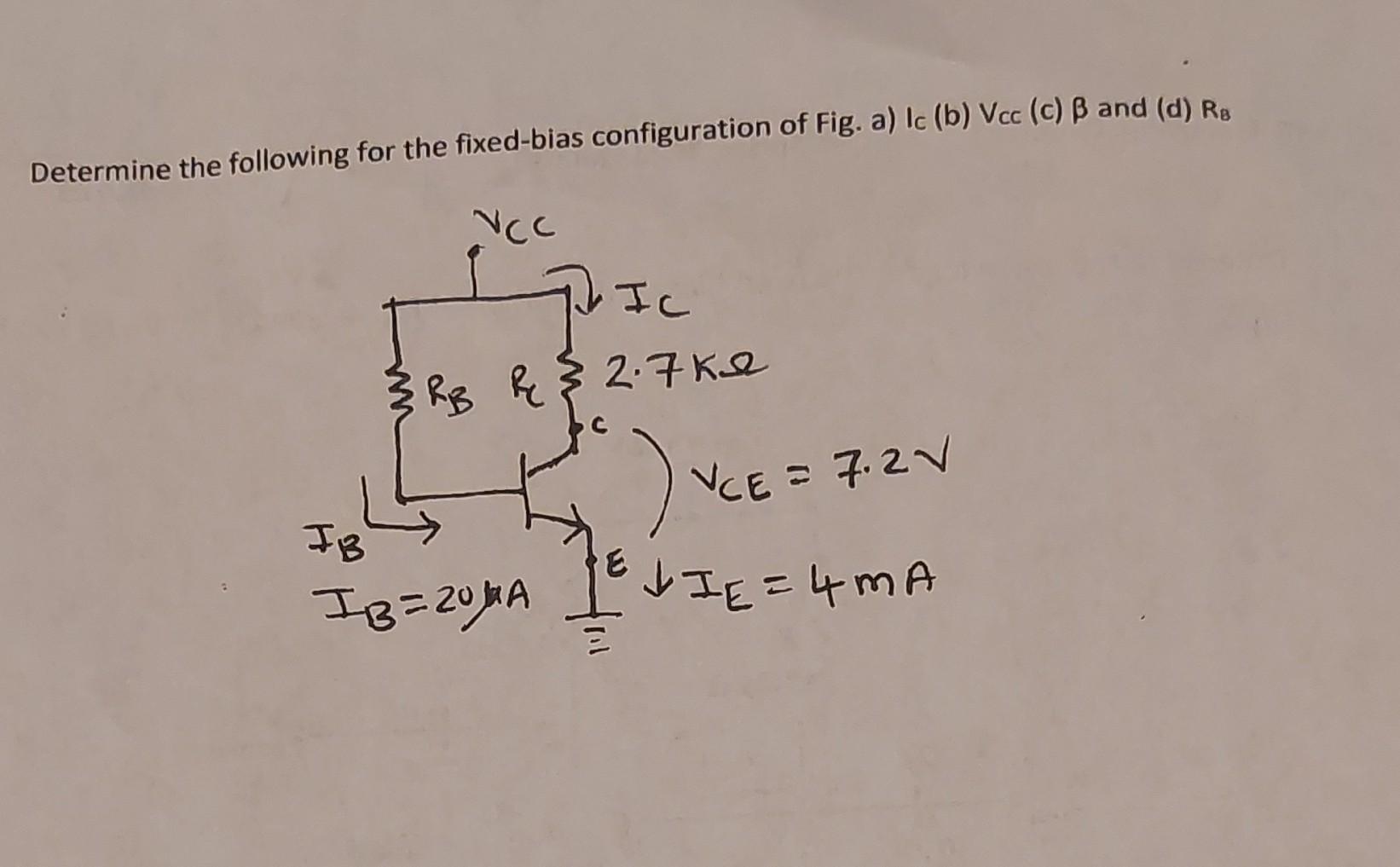 Solved Determine The Following For The Fixed-bias | Chegg.com