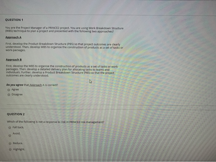 Solved QUESTION 1 You are the Project Manager of a PRINCE2 | Chegg.com