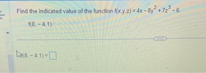 Solved Find The Indicated Value Of The Function | Chegg.com