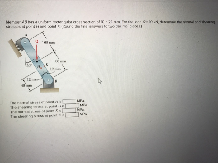 Solved Member AB has a uniform rectangular cross section of | Chegg.com