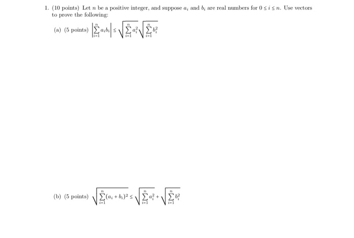 Solved 1. (10 points) Let n be a positive integer, and | Chegg.com