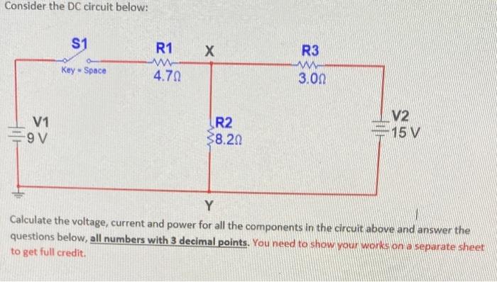 Consider the DC circuit below: Calculate the voltage, | Chegg.com