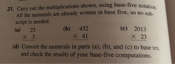 Solved 21 Carry Out The Multiplications Shown Using Chegg Solved 21 Carry Out The Multiplications Shown Using Chegg