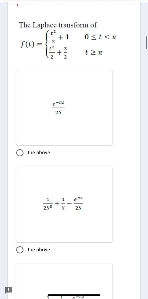 Solved The Laplace transform of + 1 0 | Chegg.com