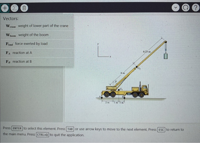 Solved Vectors: Warum weight of lower part of the crane | Chegg.com