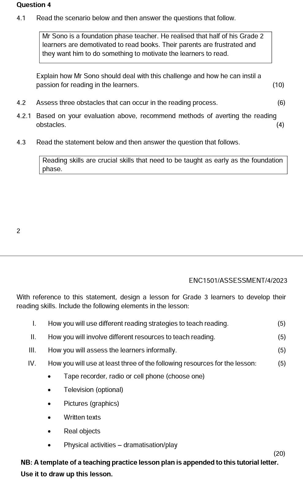 Solved Question 4 4.1 Read the scenario below and then | Chegg.com