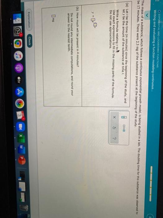 Solved EO ANSWER (a) Lett be the time in hours) passed, and | Chegg.com