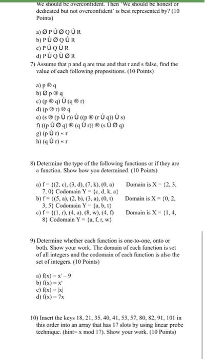 Solved 1 Each Problem Consists Of Three Statements The Chegg Com