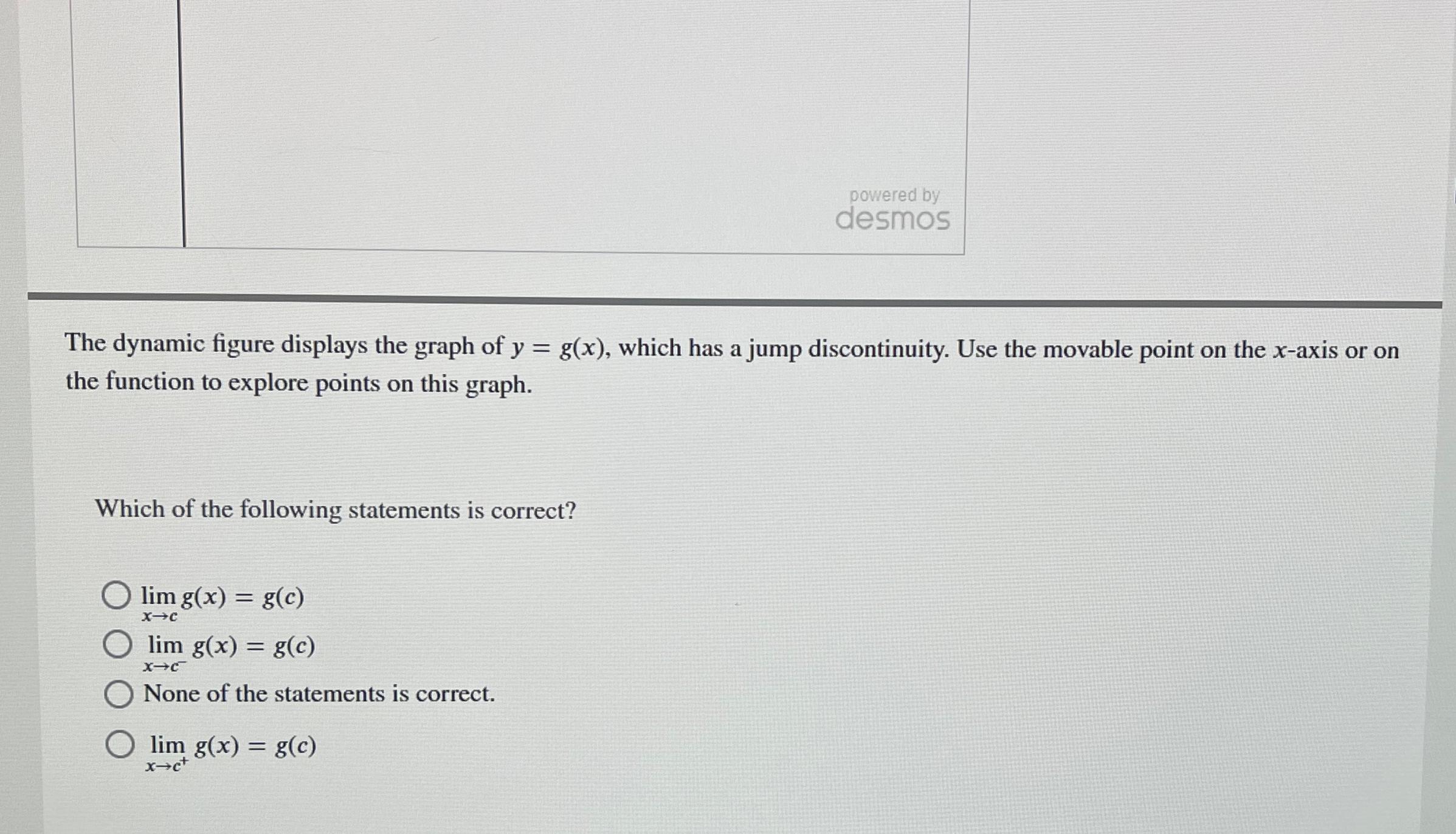 Solved The dynamic figure displays the graph of y=g(x), | Chegg.com