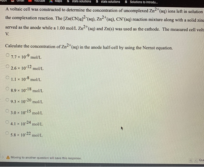 To Determine The Formation Constant Kf For Zn C Chegg Com