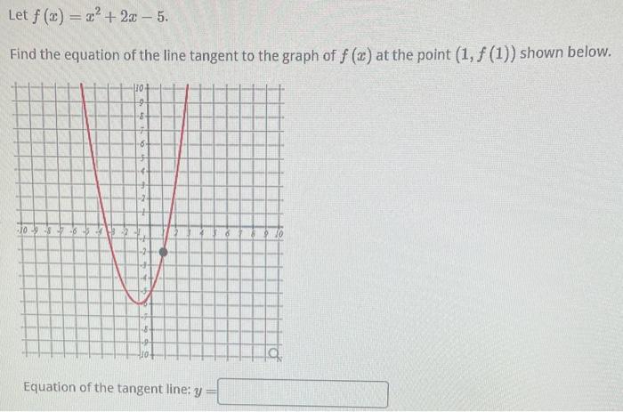 Solved Let F X X2 2x−5 Find The Equation Of The Line