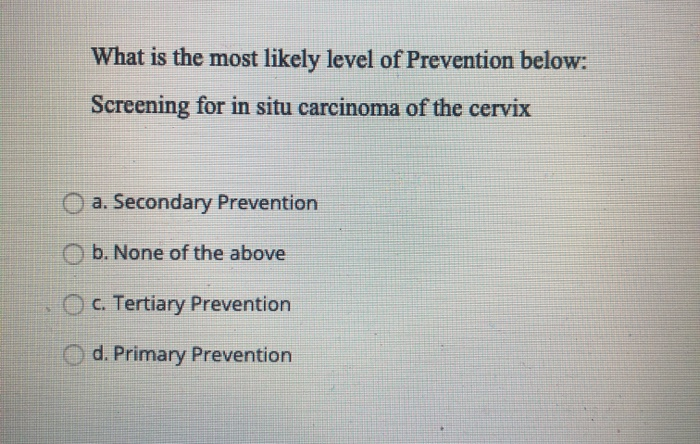 tertiary level of prevention