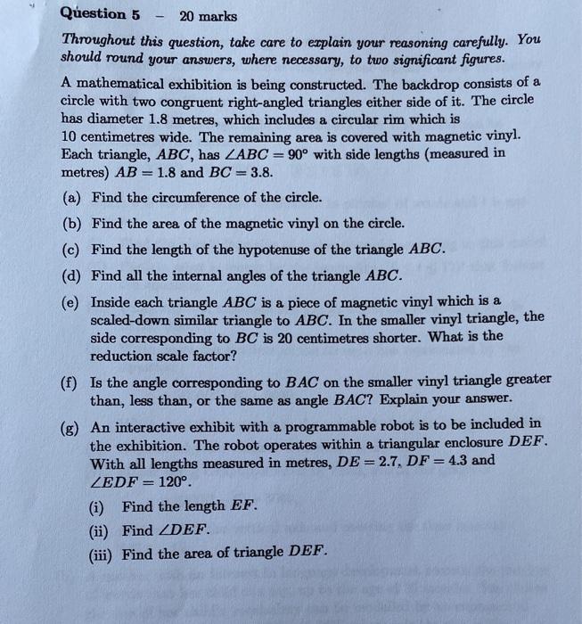 Solved Question 5 20 marks Throughout this question, take | Chegg.com