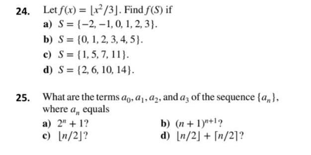 Solved 24 Let Fx⌊x23⌋ Find Fs If A 5333