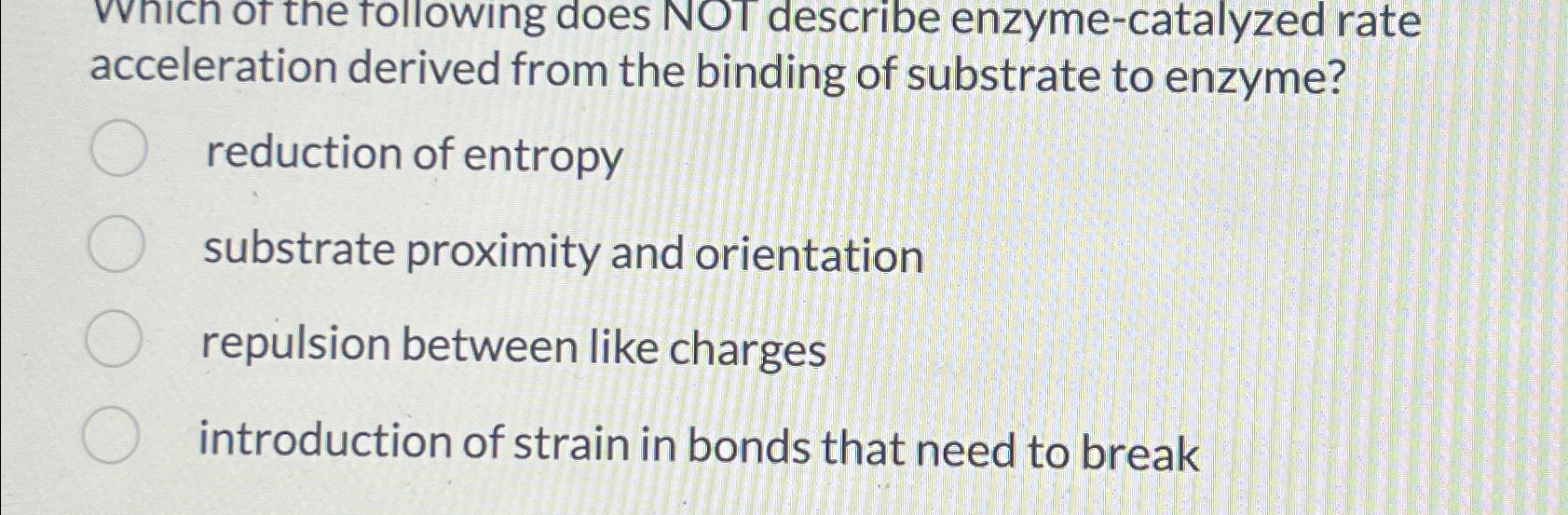 Solved Wnich of the following does NOT describe | Chegg.com