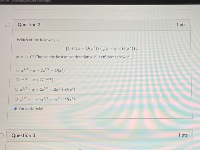Solved MORE D Question 2 1 pts Which of the following is | Chegg.com