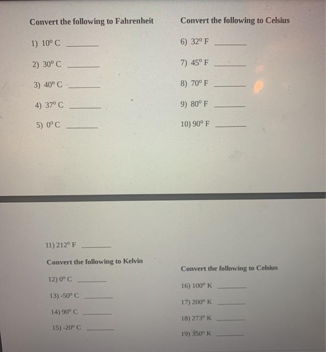 Solved Convert 40° Fahrenheit to Celsius. 1 w 40 + 40 = 80