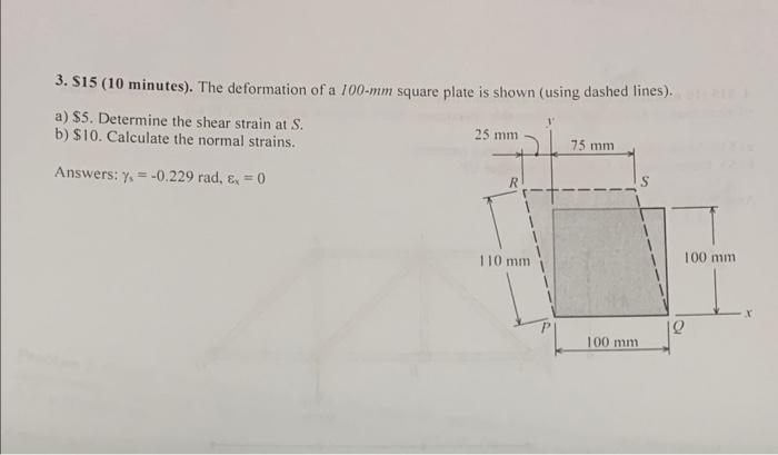 Solved 3. $15 (10 minutes). The deformation of a 100-mm | Chegg.com
