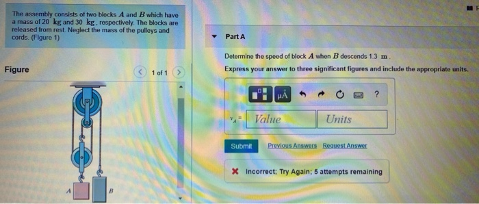 Solved The assembly consists of two blocks A and B which | Chegg.com